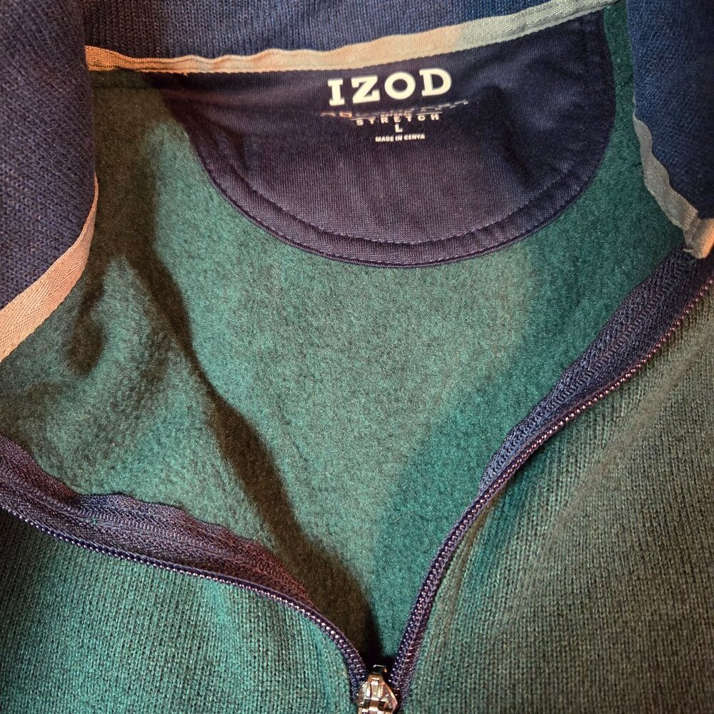 IZOD Advantage Performance 1/4-Zip Men's Pullover, Deep Teal Green, Worn Once - Picture 4 of 9